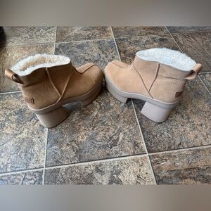 UGG Women's New Heights Platform Mini Boots- Chestnut Tan, Women’s Size 8.5